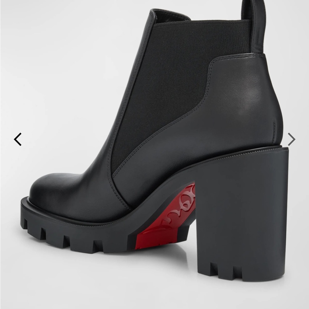 Christian Louboutin women’s 70mm Marchacroche Leather Chelsea Booties 38 boots - Picture 4 of 16